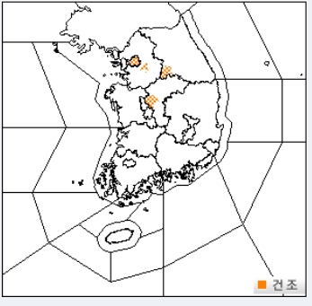 ⓒ기상청: 오늘(4일) 건조특보 지역 전국날씨