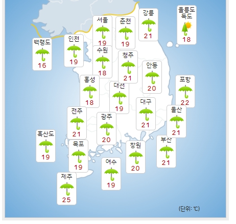 ⓒ기상청: 내일(5일) 오후 전국날씨