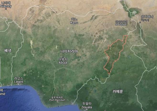 홍역 발병으로 최소 42명이 숨진 나이지리아 동북부 아다마와주 [구글지도 캡처. 재판매 및 DB 금지]