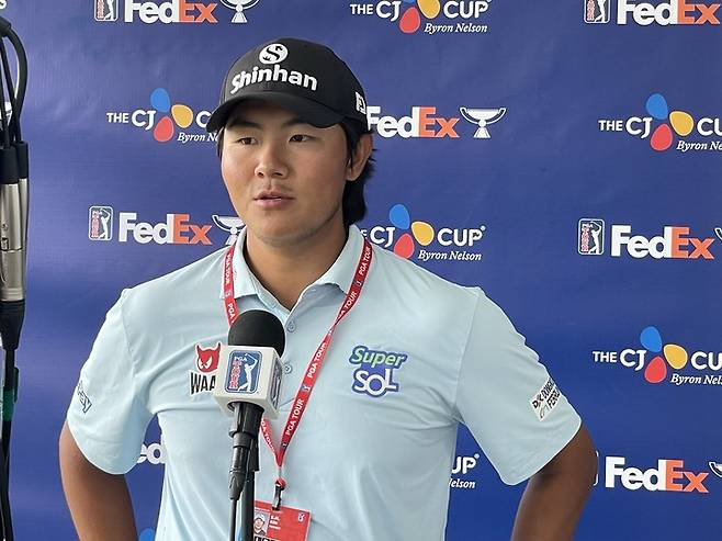 김성현이 6일 열린 PGA 투어 더 CJ컵 바이런 넬슨 최종라운드를 마치고 소감을 밝히고 있다.