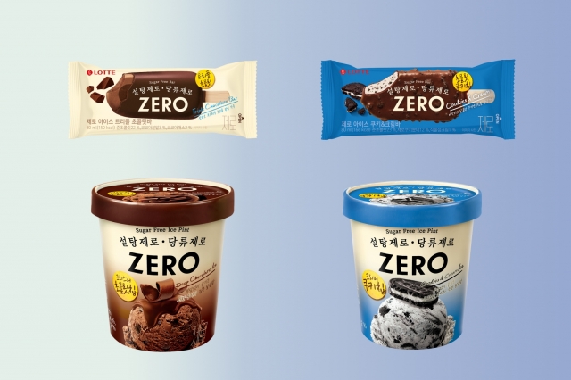 롯데웰푸드 무설탕 디저트 브랜드 ‘제로(ZERO)’ 아이스크림 신제품 4종. 롯데웰푸드 제공