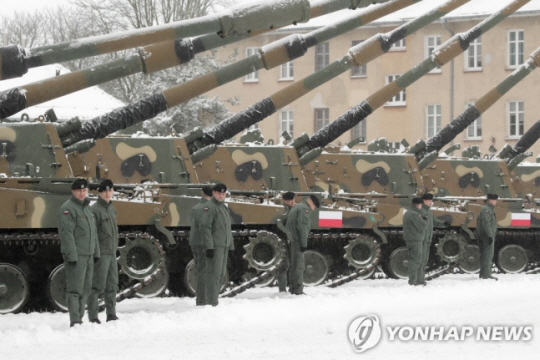 폴란드 육군이 운용 중인  한국산 K9 자주포. EPA／연합뉴스