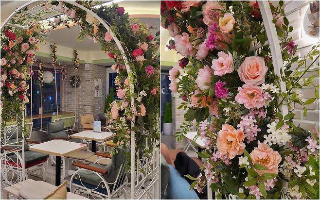 지난해 12월 문 연 부평직영2호점. 김솔 플로리스트가 레트로 스타일로 장식했다. [인스타그램 @kiimole]