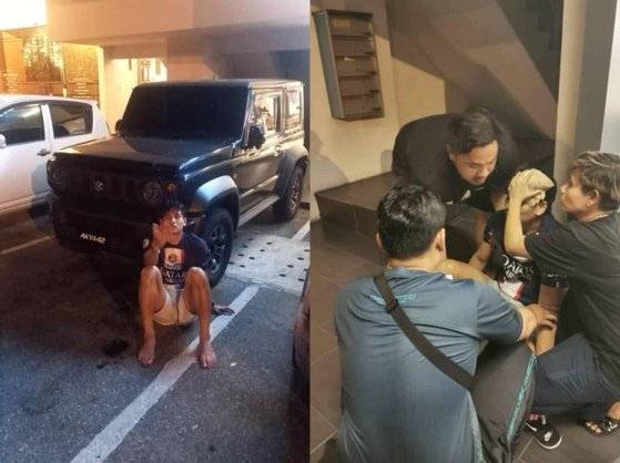 지난 3일(현지시간) 쇠파이프를 든 강도 2명에게 습격당한 아키아르 라시드. 사진 코스모 디지털