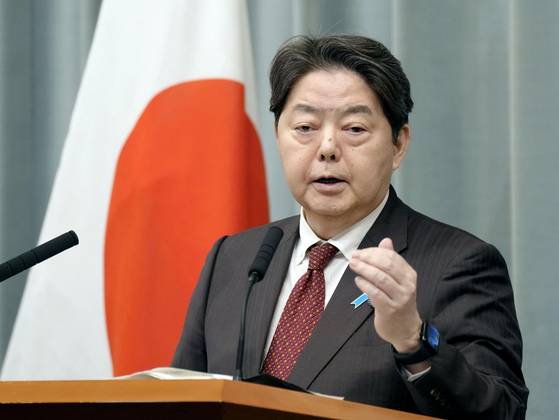 하야시 요시마사 일본 관방장관. [출처 연합]