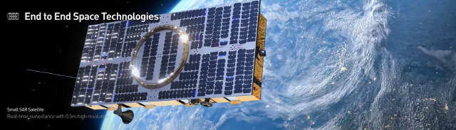 한화시스템 기업 홍보 영상에 나온 소형 SAR 위성 모습. 한화시스템 제공