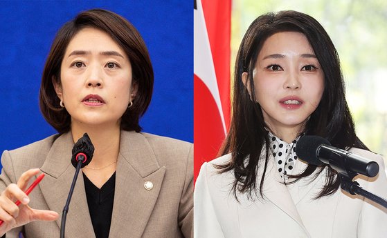고민정 더불어민주당 의원(왼쪽)과 김건희 여사. 뉴스1·연합뉴스