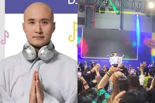 불교국제박람회에서 '뉴진스님'(윤성호) 공연 모습. /사진=온라인 커뮤니티