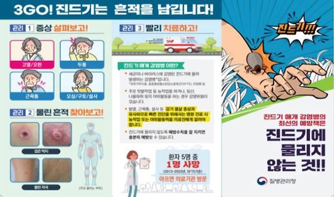 진드기 매개 감염병 예방 홍보 리플릿. 질병관리청