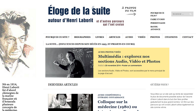 노벨문학상 수상자 가오싱젠에게 영향을 끼친 앙리 라보리의 저서 ‘탈출을 찬양하며’를 기리는 프랑스 웹사이트. 앙리 라보리는 무력한 인간의 찬양이 아니라 세계와 집단으로부터 한 걸음 물러난 인간의 필요성을 간파합니다. [앙리 라보리 웹사이트]