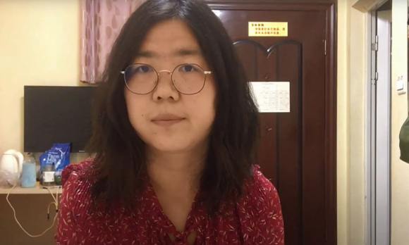 중국 우한의 코로나 사태를 보도했다가 4년간 수감됐던 중국 시민기자 장잔. 유튜브 캡처