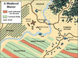 중세 유럽 귀족 영지 장원(manor) 지도. 중세까지는 생산 수단이 한정돼 있어 생산량 또한 정체됐다.