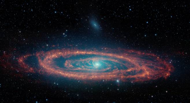 NASA의 스피처 우주 망원경으로 촬영한 안드로메다 은하의 모습./NASA-JPL/Caltech