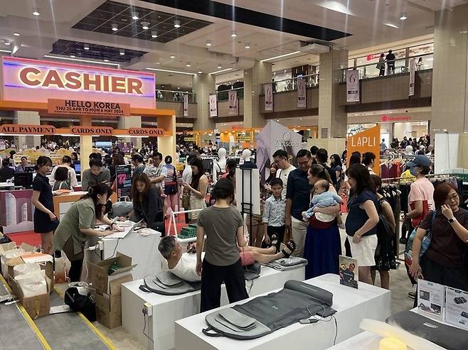 에코마케팅이 싱가포르 다카시마야백화점에 마련한 팝업스토어 전경. 에코마케팅 제공