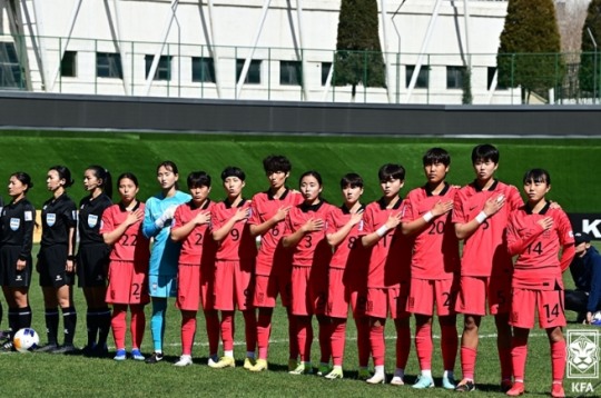 지난 3월 AFC U-20 여자 아시안컵에 나선 여자 U-20 대표팀 선수들의 모습.