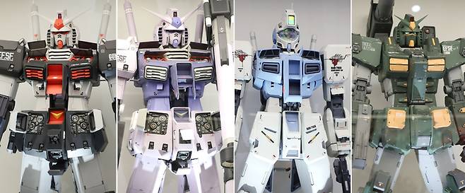 프로토타입 건담 RX-78-1, G3건담 RX-78-3, 하이부스트 짐 RGM-79GB, 풀아머건담 FA-78-1 / 이정호(빌리진) 作
