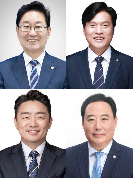 3·4선에 성공한 박범계, 조승래, 강훈식, 어기구 더불어민주당 의원. 대전일보=DB