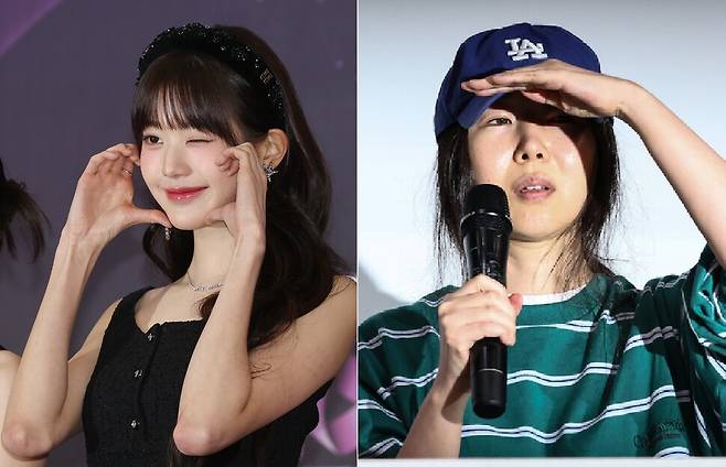 왼쪽 장원영, 오른쪽 민희진. 연합뉴스