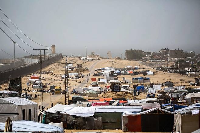 가자지구 남부 도시 라파의 난민촌. AFP연합뉴스