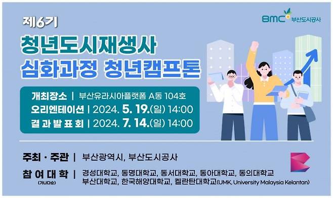 부산도시공사가 6기 청년도시재상사 청년캠프톤을 개최한다.