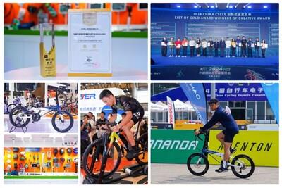 DAHON's cutting-edge "K-Feather" folding electric-assist bike secured the Gold Award, and the "Race to Win" cycling challenge by DAHON was also a highlight. (PRNewsfoto/DAHON)