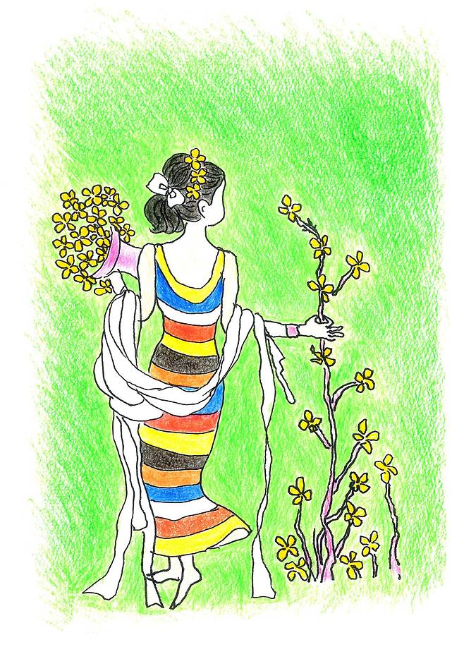 “스무 살 청춘의 나는 이렇게 꽃도 들고 머리에 화관도 쓰고 녹색의 평원을 맨발로 걸어가고 있어.” 오월의봄 제공