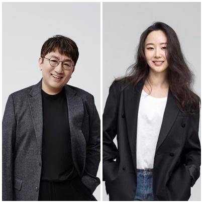 방시혁(왼쪽) 하이브 의장과 민희진 어도어 대표. 하이브, 어도어 제공