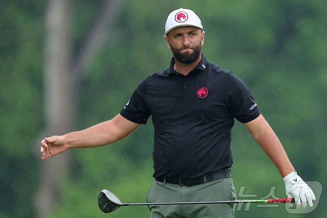 욘 람은 시즌 두 번째 메이저대회 PGA 챔피언십에서 2라운드까지 이븐파 142타에 그쳤다. ⓒ AFP=뉴스1