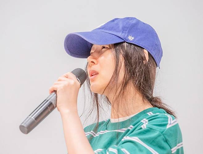 민희진 어도어 대표가 지난달 25일 기자회견을 하는 모습. /김지호 기자