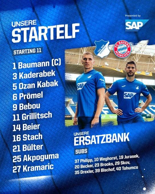 뮌헨이 19일(한국시간) 독일 호펜하임에 있는 프리제로 아레나에서 열린 호펜하임과의 2023-2024시즌 분데스리가 최종 라운드에서 2-4 역전패를 당했다.&nbsp;  뮌헨은 이 경기 패배로 승점 확보에 실패했다. 동시간대 열린 슈투트가르트와 보루시아 묀헨글라트바흐 경기에서 슈투트가르트가 4-0 대승을 거두면서 뮌헨은 3위(23승 3무 8패 승점 72)로 밀려났다. 슈투트가르트가 2위(23승 4무 7패 승점 73)로 올라섰다.&nbsp;  뮌헨이 3위로 내려앉은 건 지난 2010-2011시즌 이후 13년 만이다. 호펜하임 라인업