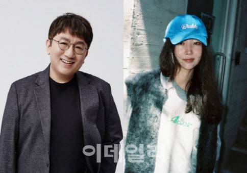 (왼쪽부터) 방시혁 하이브 의장·민희진 어도어 대표이사(사진=연합뉴스)