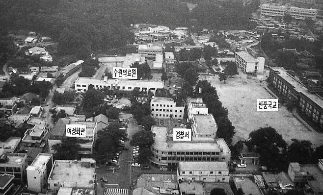 화성행궁은 일제강점기인 1905년부터 훼손되기 시작해 1989년까지 경기도립병원과 신풍초등학교, 경찰서 등이 들어섰다. 수원시 제공
