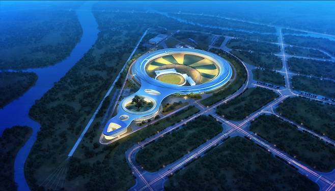 중국이 도입할 예정인 4세대 원형 방사광가속기 '고에너지자광자원(HEPS)'의 조감도. 사진 출처 중국과학원 홈페이지
