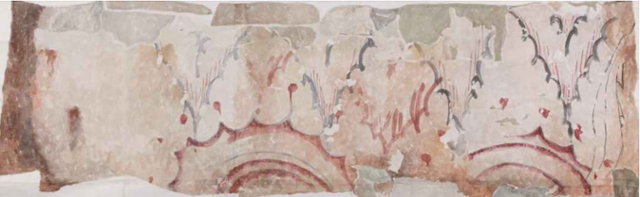 시상대 하부에 그려진 연화 그림. 대구대 박물관 제공