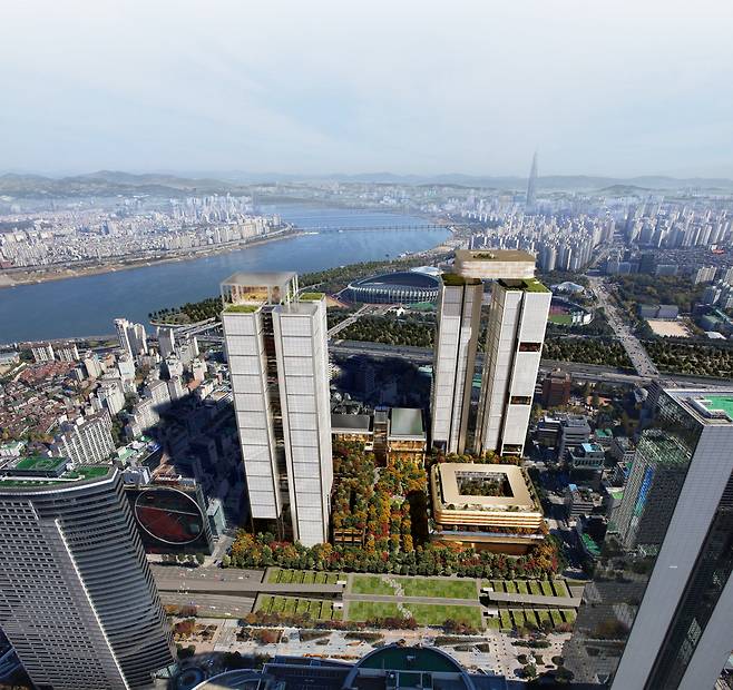 A projected image of Hyundai Motor Group's Global Business Complex in Seoul (Hyundai Motor Group)