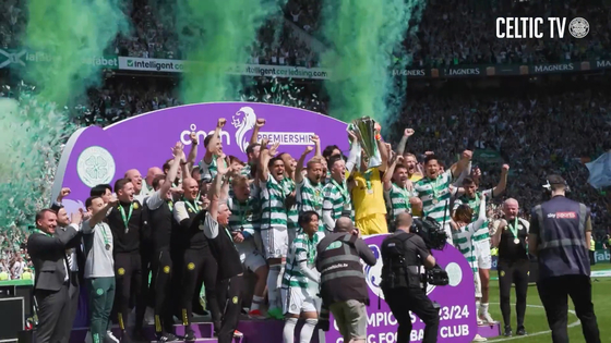 Celtic win the 2023-24 Scottish Premiership. [ONE FOOTBALL]