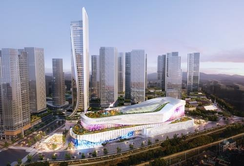 Pictured is a birds-eye view of The Hyundai Gwangju, a mega-mall slated for construction in Buk District, Gwangju, made in 2022. [HYUNDAI DEPARTMENT STORE GROUP]