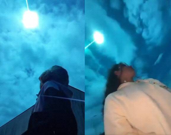 영상 촬영 중 화구를 촬영한 사람들. (사진=엑스 캡처)