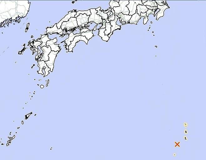 일본 오가사와라 제도 지진 발생 지점 / 사진=일본 기상청 홈페이지 캡처. 재판매 및 DB 금지