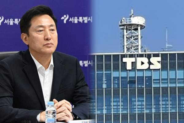 ▲ 오세훈 서울시장(왼쪽)과 TBS 사옥