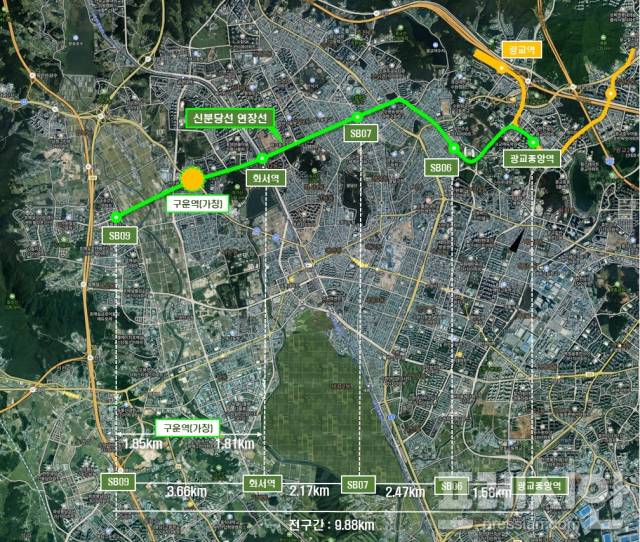 ▲구운역 신설 위치도. ⓒ수원특례시