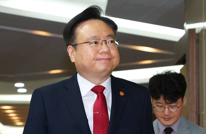 조규홍 보건복지부 장관이 22일 오후 서울 중구 프레스센터에서 열린 기자간담회에 참석하고 있다./뉴시스