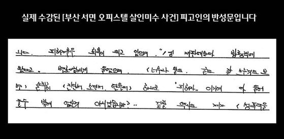 부산 서면 돌려차기 살인미수 사건 범인이 법원에 제출한 반성문 일부. /사진=온라인 커뮤니티