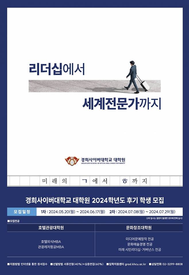 경희사이버대 대학원 '2024학년도 후기 신·편입생 모집' 포스터./사진제공=경희사이버대