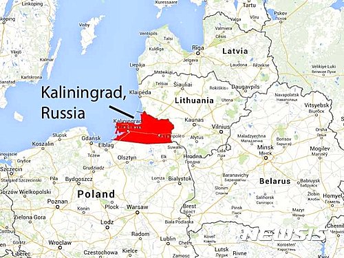 [서울=뉴시스]러시아가 핀란드와 리투아니아와 맞닿는 발트해 일대 해상 국경의 일방적 변경을 시도하고 있다. 사진은 러시아 역외 영토인 칼리닌그라드(빨간색 부분)이 표시된 발트해 일대 지도. 2024.05.22.