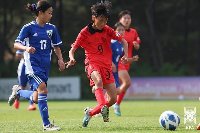 지난해 한일교류전에 참가한 강지윤 [대한축구협회 홈페이지 캡처. 재판매 및 DB 금지]