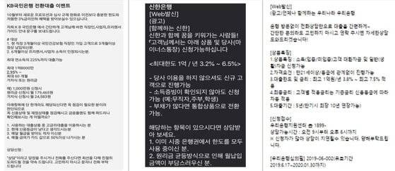 스팸문자 예시 [금융감독원]