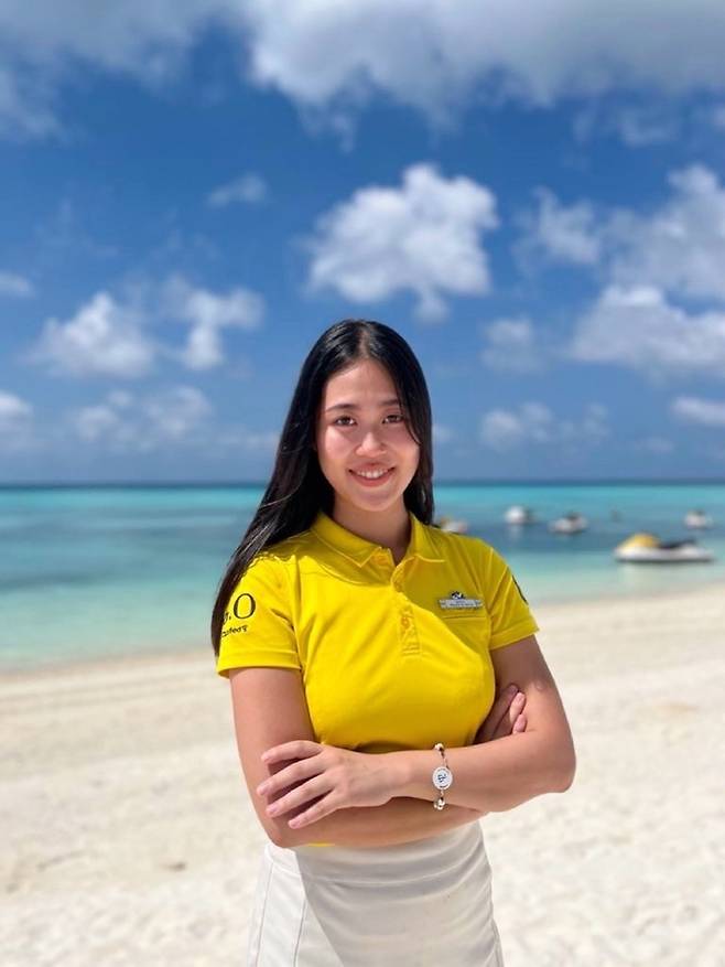 클럽메드 몰디브 카니에서 6개월 째 일하고 있는 한국인 직원 베르타 / 사진=본인 제공