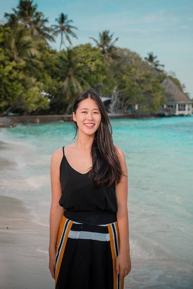 클럽메드 몰디브 카니에서 6개월 째 일하고 있는 한국인 직원 베르타 / 사진=본인 제공