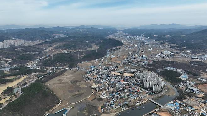 첨단 시스템반도체 국가산단이 들어설 처인구 남사읍과 이동읍 일대 전경. ⓒ용인시 제공